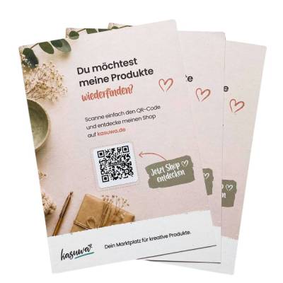 Karte Empfehlungsaktion mit individuellem QR-Code zum Aufkleben