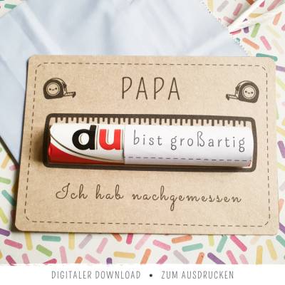 Duplo-Karte: Papa, du bist großartig | Vatertagsgeschenk zum Ausdrucken | Last-Minute-Geschenkidee zum Vatertag | Vatert