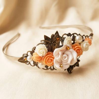Verzierter Haarreif im Vintage-Stil – Romantischer Haarschmuck für Hochzeit & Feste