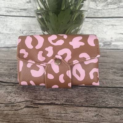 LEOLIEBE- Mittelgroße Geldbörse mit viel Platz- Little Ruby-rosa-braun-Leo