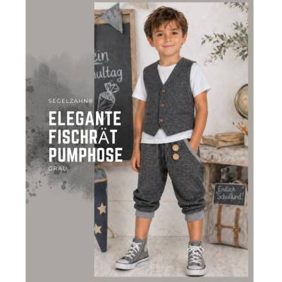 elegante Fischgrät Pumphose Kinder Grau, kurze Hose Unisex Jungen Mädchen Segelzahn Kinderkleidung Hosen festlich 