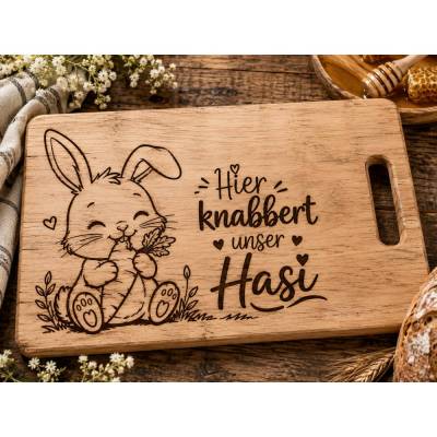 Hier knabbert unser Hasi SVG Datei | Hase Kinderzimmer Deko | PNG PDF Download | Cricut xTool Vorlage