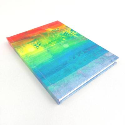 Notizbuch, punktkariert, 19,5 x 14 cm, Regenbogen, Journal