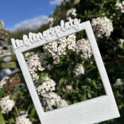 Retro Fotorahmen aus dem 3D-Druck – „Glücksmoment“, „Lieblingsplatz“ oder Herz – handgemacht in Bayern