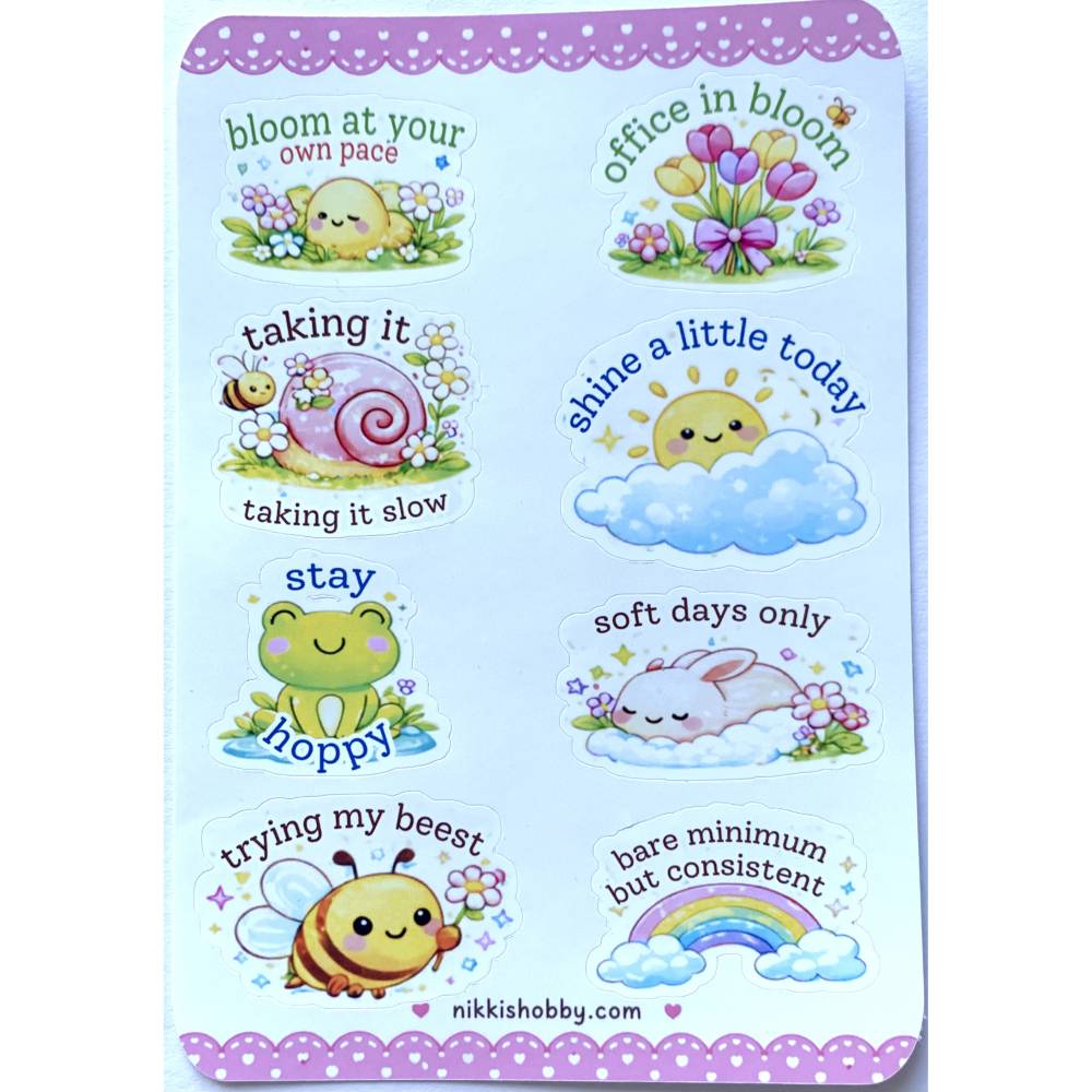 Kawaii Sticker Set Mental Health | Süße Tier Sticker | Self Love Quotes ...