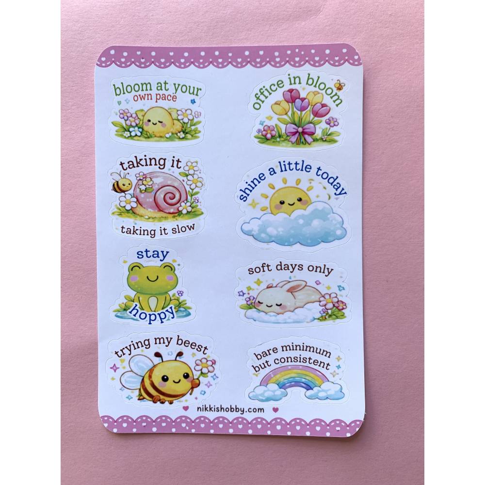 Kawaii Sticker Set Mental Health | Süße Tier Sticker | Self Love Quotes ...