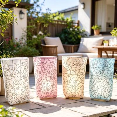 Stickdatei Lichtbeutel mit Blumen Stickfolie Set 2685