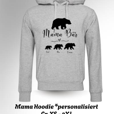 Mama Bär Hoodie - personalisiert mit Kindernamen 