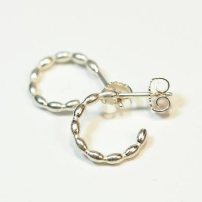 Creolen 14 mm recyceltes Silber