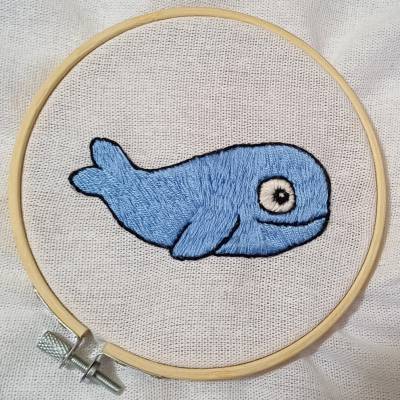 Stickanleitung Wal - mit Stickvorlage für Handstickerei