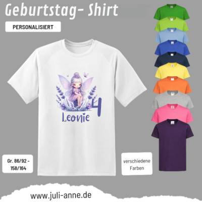Personalisiertes Shirt GEBURTSTAG Zahl & Name personalisiert LAVENDEL FEE 1