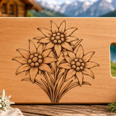  Edelweiß SVG Datei | Alpenblumen Laserdatei | PNG PDF Download | Cricut xTool Glowforge Vorlage