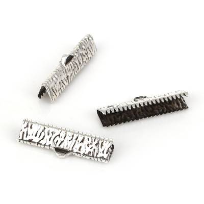 10 Stück Bandklemmen 25*8 mm antik silber B1-0954