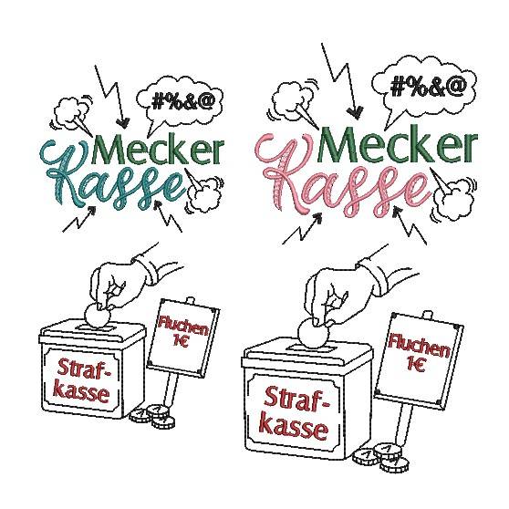 Stickdatei Meckerkasse Schimpfwortkasse 4er SET verschiedene Größen Bild 4