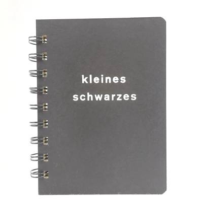 Notizbuch, liniert, kleines schwarzes, Spiralbuch, 13 x 9,5 cm, Ringbuch