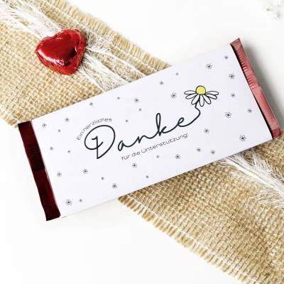 Dankeschön Schokolade Banderole – Druckvorlage für Schokoladentafel | DIY Geschenkidee & Sofort-Download