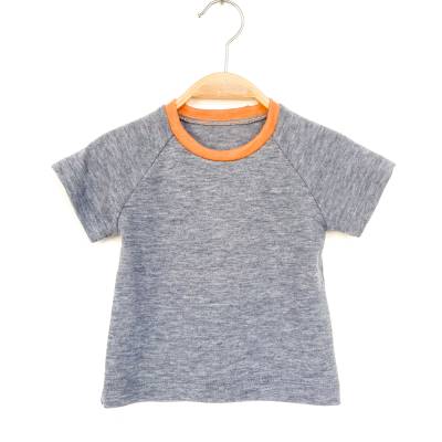 T-Shirt Größe 80/86 Merinowolle grau / Upcyclingshirt für Kinder / Merinoshirt kurzärmlig