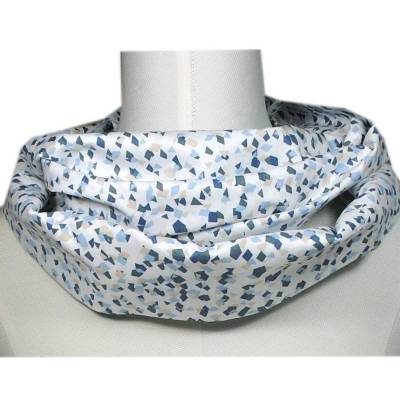 Damen Loop Schlauchschal Geschenk Schal Muster weiß blau beige Geburtstag Mutter Schwester Nichte