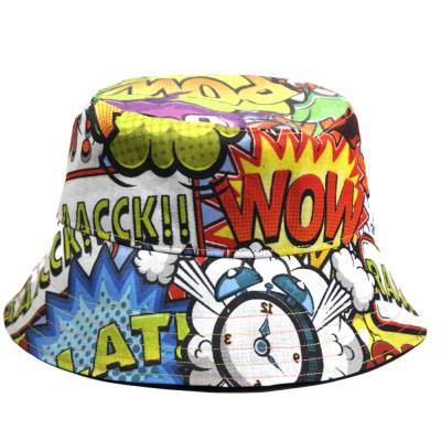 Wendbarer Sommerhut Bucket Hat Comic – Bunter Sonnenhut für Kinder & Erwachsene