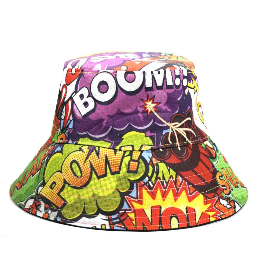 Wendbarer Sommerhut Bucket Hat Comic – Bunter Sonnenhut für Kinder & Erwachsene Bild 4
