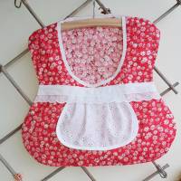 Handgemachter Wäscheklammerbeutel Kleidchen mit Margariten, Praktischer Klammerbeutel aus Baumwolle, Geschenk Muttertag