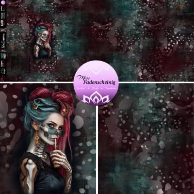 Stoffpanel Jersey „Skulliana“ - Eigenproduktion (Überbreite)