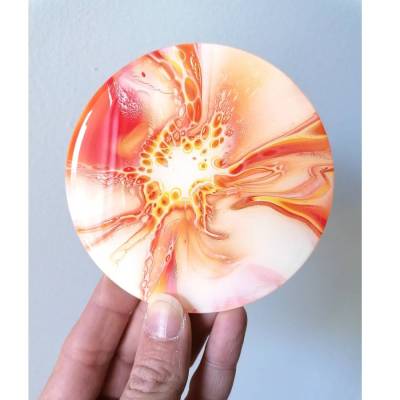 Untersetzer Mini Fluid Art in satten Farben mit Resinbeschichtung – individuelle Deko