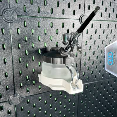 3DVERSUM Airbrush Cleaning Pot Holder | Halter für Airbrush Reinigungstopf für IKEA SKÅDIS und FlexiBoard