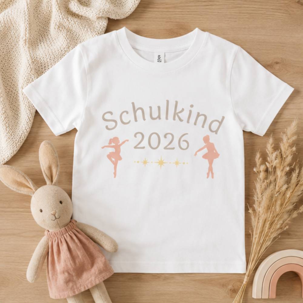 Plotterdatei Schulkind 2026 Ballett – Tänzerinnen & Sterne für Schultüte & Shirt SVG PNG Bild 2