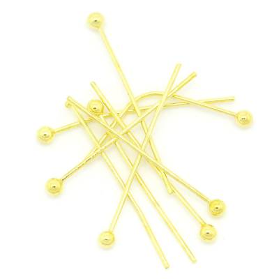50 Stück Nietstifte Kugel goldfarben 20*0.5 mm A1-0657