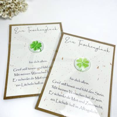 Taschenglück. Ein Glücksbringer für die Hosentasche. Glück to go. Verschenke ein bisschen Glück für besondere Momente!