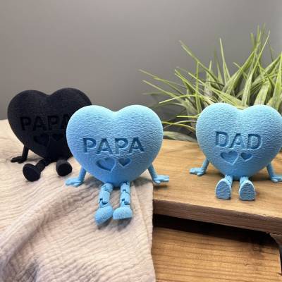 Kantenhocker Deko Herz Papa Dad 3D Druck Geschenk Vatertag Geburtstag