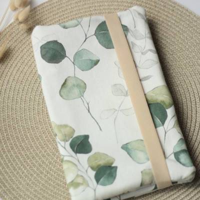 Wickeltasche beige grün Eukalyptus - Windeltasche aus Canvas mit Gummiband
