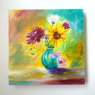 Sommerliche Blütenpracht – Original-Ölgemälde