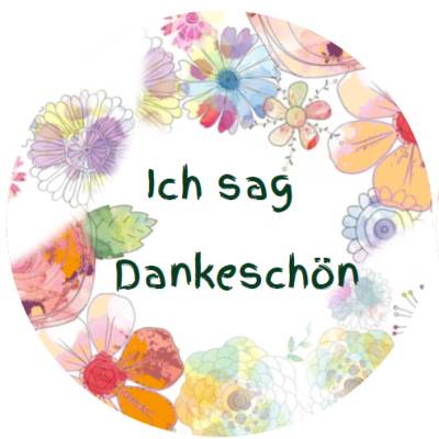 Digitale Sticker Vorlage: Dankeschön | 24 runde Etiketten (4cm) | Für Avery L3415 oder Motivstanzer zum Ausdrucken