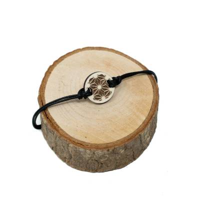 Armband, Holz Japan Asanoha | Wunschgravur | Größenverstellbar | Japan Fans