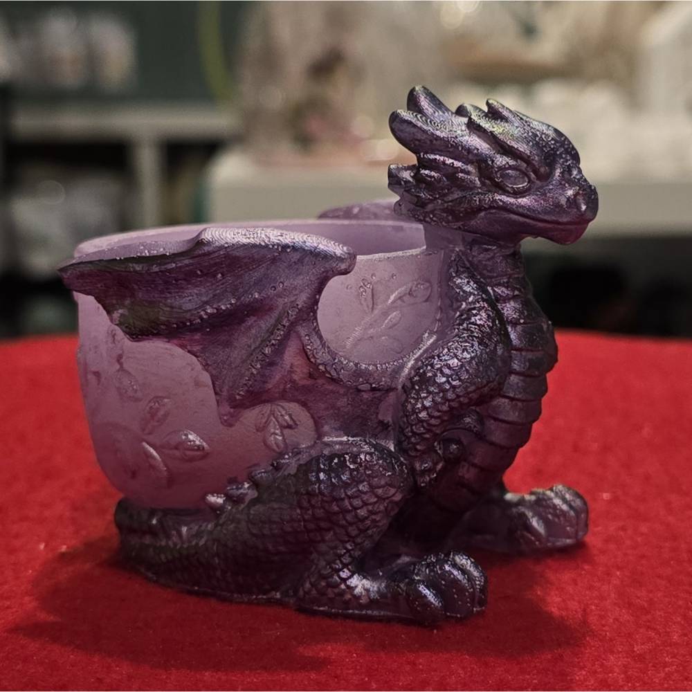 Drache - Dekorative Kerze - Handgegossen und bemalt