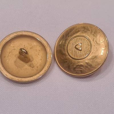 Knopf 25mm Öse Metall Schildoptik Gold