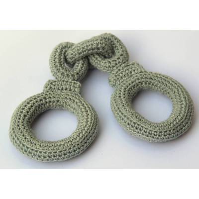 Handschellen gehäkelt aus Baumwolle für kleine Polizisten, Rollenspiel, Amigurumi