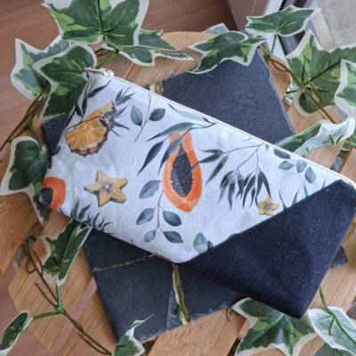 Exklusives Dreiecks-Mäppchen mit Tropischen Papaya Mix von WolframArt.