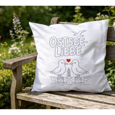 Stickdatei Maritim Möwe mit Herz in 5 Größen Set 2695