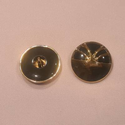 Knopf 25mm Öse Metall Sonnenaufgang Gold/Schwarz