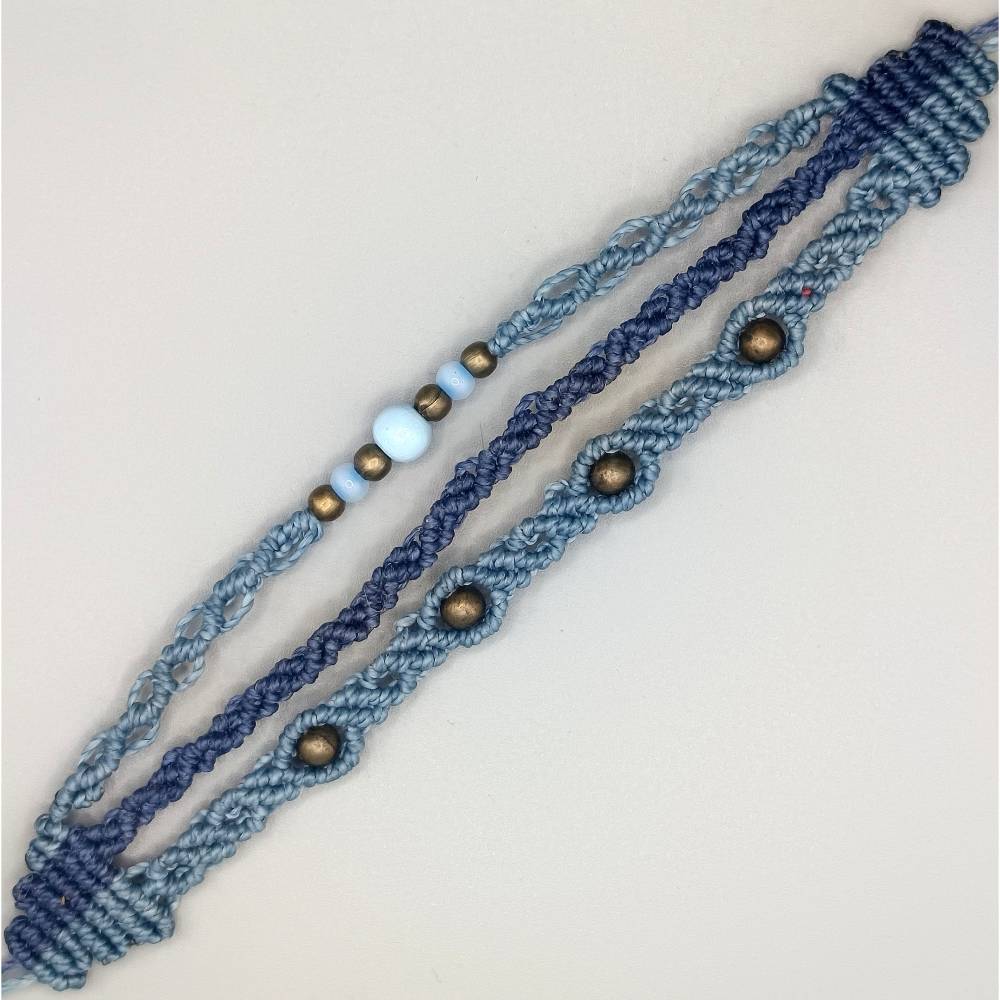 Makramee Armband 3in1, wirkt optisch wie drei Armbänder Bild 2
