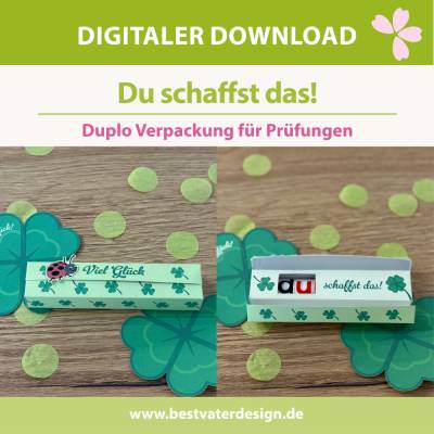 Du schaffst das – Viel Glück Schachtel – Mutmacher duplo Verpackung – kleiner Glücksbringer PDF
