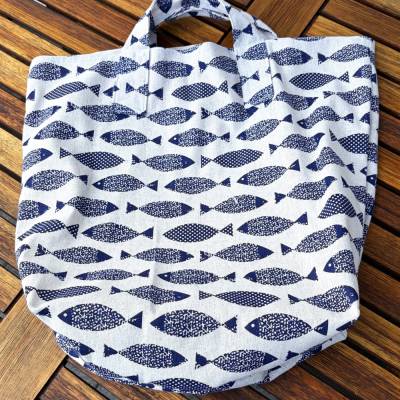 Shopper Tasche „Fische“ | Stofftasche groß | Einkaufstasche & Projekttasche | handgemacht
