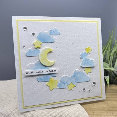 Karte Baby Geburt, Glückwunschkarte zur Geburt, Babykarte Geburt, Willkommen im Leben, Karte zur Geburt, Geburtskarte