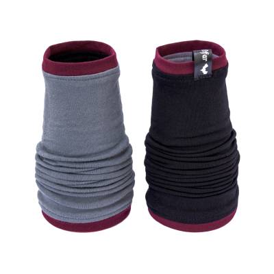 colorblock Armstulpen Nikita wendbar umstülpbar wandelbar | grau schwarz bordeaux | aus Baumwolljersey