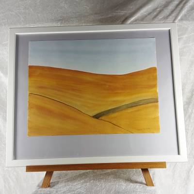 Stille der Wüste – Tiefe VIII, Atmosphärische Gouache, 30×40 cm