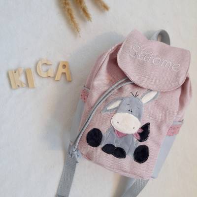 Kindergartentasche Kinderrucksack Boho Esel Kinderrucksack 2-6 Jahre  personalisiert mit Name