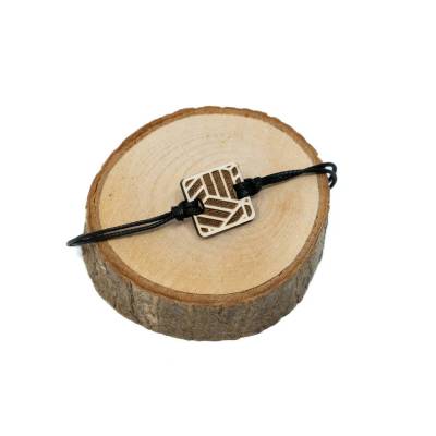 Armband, Holz Japan Würfelmuster | Größenverstellbar | Japan Fans